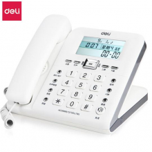 得力（deli) 电话机座机 固定电话 办公家用 38°倾角 来电显示 790白